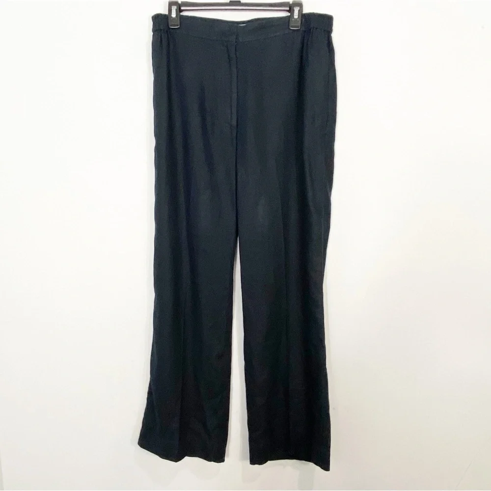 COS Linen Navy Stretch Trouser Relaxed Wide Leg